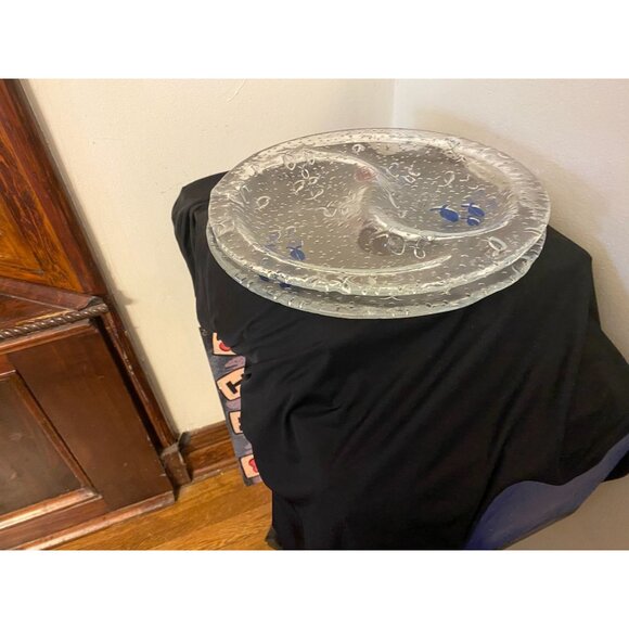 Original Vetro Glass Italian Art Glass "Fish" Serving Platters (Pair) | Empoli, - Picture 11 of 12